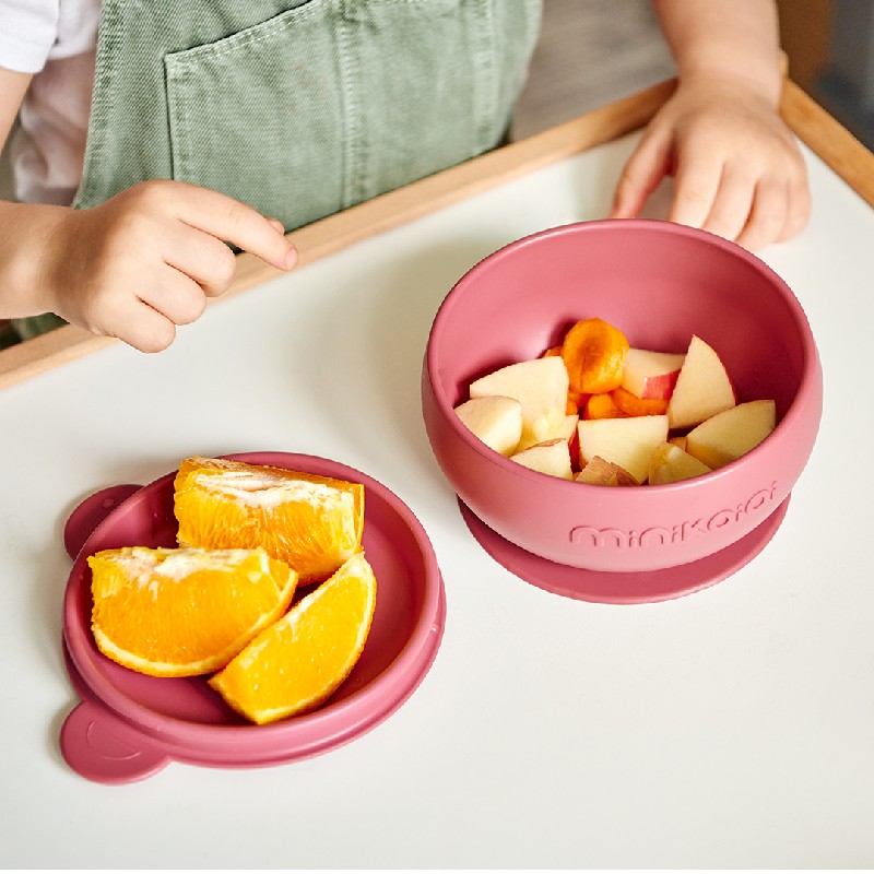 goûter Bol avec couvercle de 450ml Minikoioi en silicone pour bébés dès 6 mois et toute l’enfance