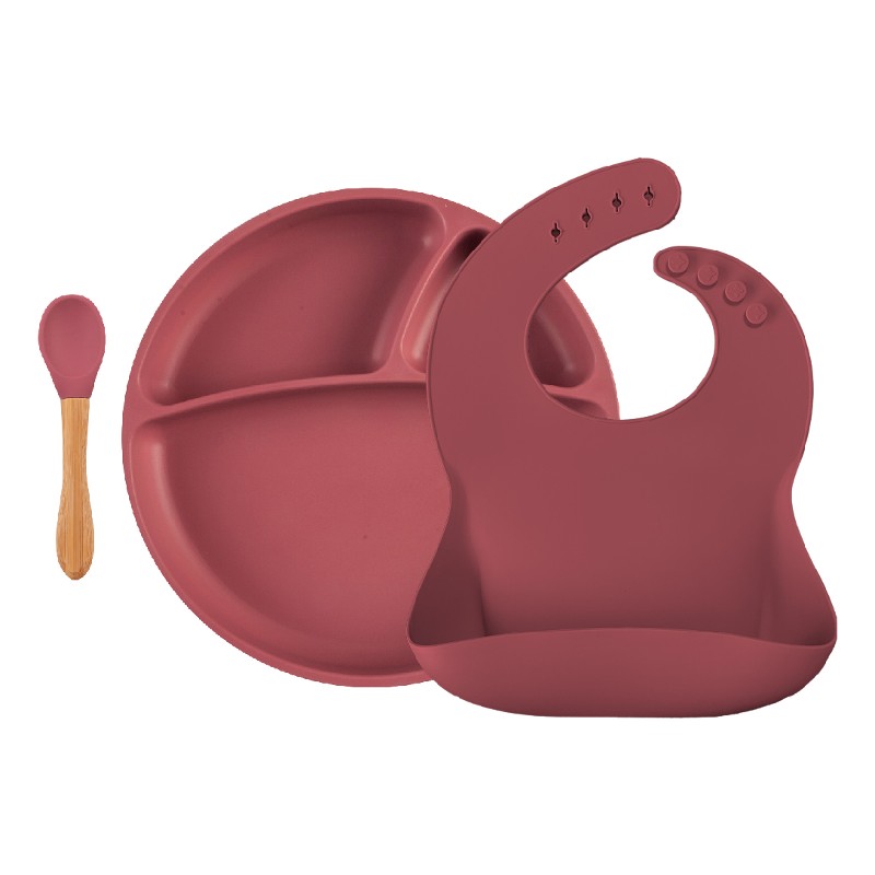 BB&Co - Assiette antidérapante en silicone - Rose poudré par Minikoioi