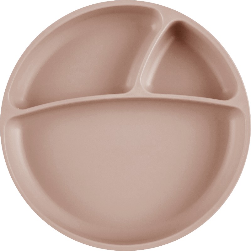 Assiette compartimentée MUSHIE en silicone - beige
