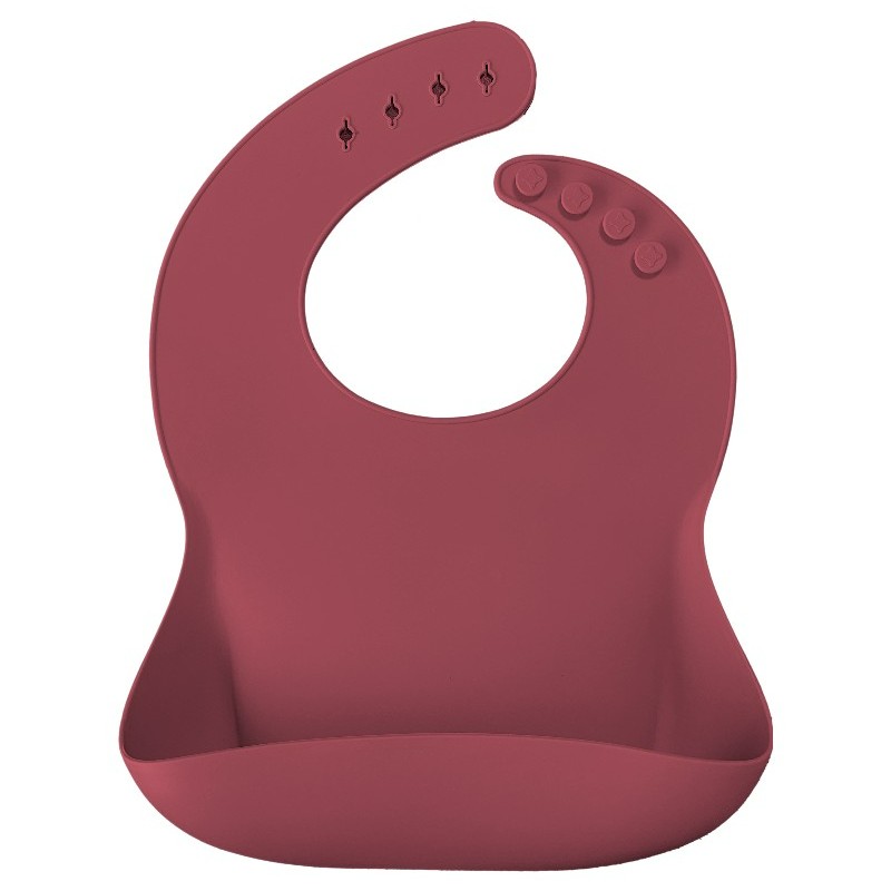 MINIKOIOI SET BEBE EN SILICONE : ASSIETTE BAVOIR CUILLERE ROUGE