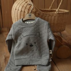 WOWO WW21 ENSEMBLE 2 PIECES CAPITONNE OURS GRIS